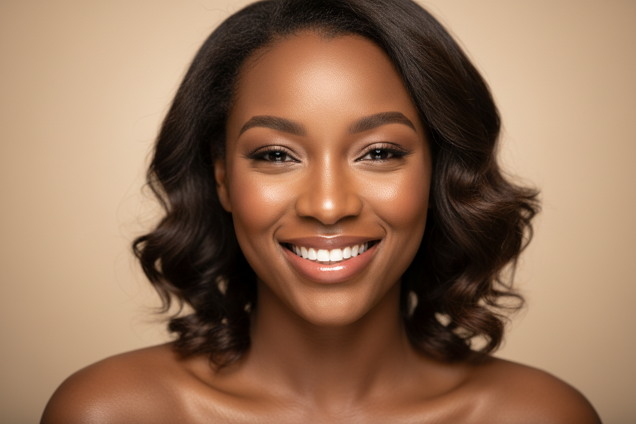 Black woman with glowing skin